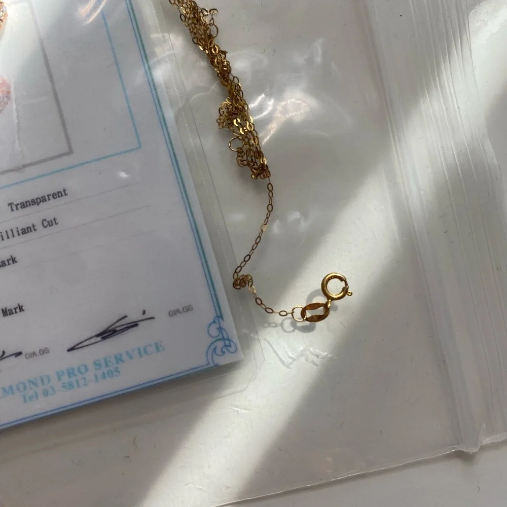 18k yellow gold with real diamonds heart pendant necklace!  Beautiful!  18”